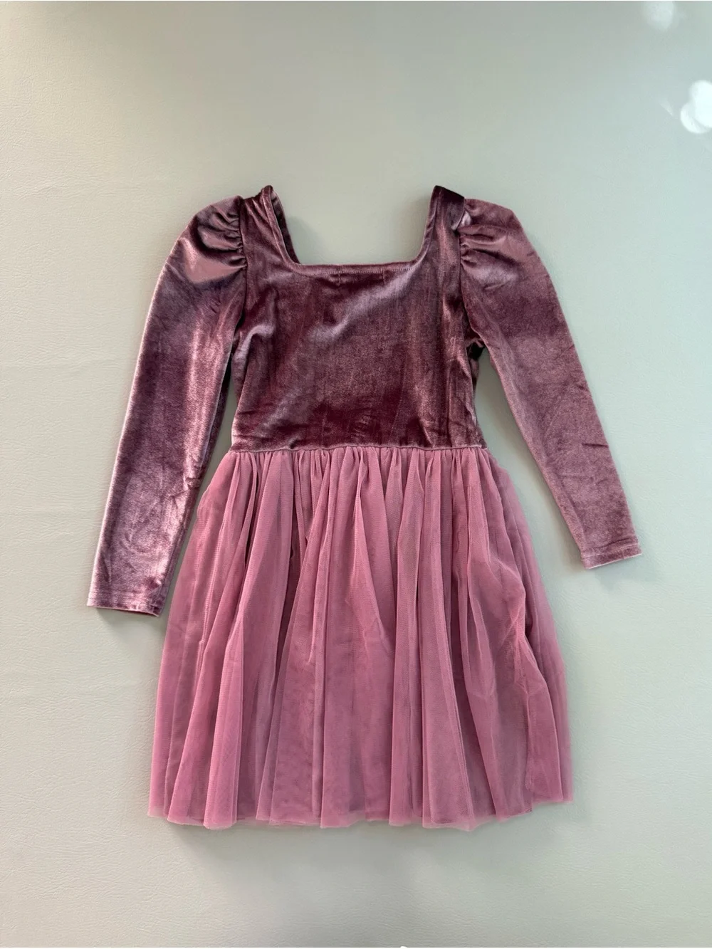 The Little Stocking Co Girls Purple Mauve Velvet Tulle Dress 7 Taylor Joelle